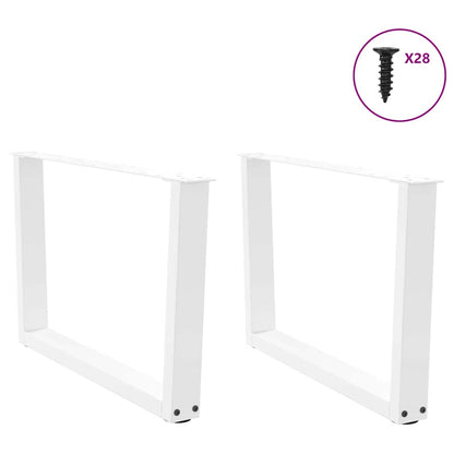 Gambe per Tavolo Pranzo a V 2 pz Bianco 70x(42-43,3)cm Acciaio - homemem39