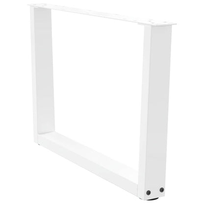 Gambe per Tavolo Pranzo a V 2 pz Bianco 70x(42-43,3)cm Acciaio - homemem39