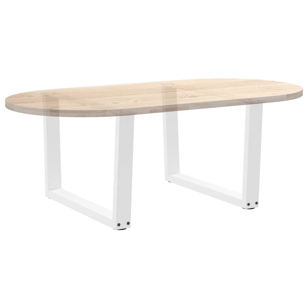 Gambe per Tavolo Pranzo a V 2 pz Bianco 70x(42-43,3)cm Acciaio - homemem39