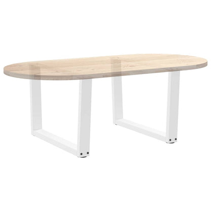Gambe per Tavolo Pranzo a V 2 pz Bianco 70x(42-43,3)cm Acciaio - homemem39