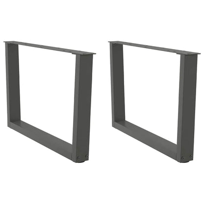 Gambe Tavolo Pranzo a V 2 pz Antracite 70x(42-43,3)cm Acciaio - homemem39