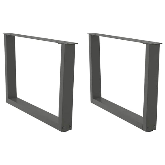 Gambe Tavolo Pranzo a V 2 pz Antracite 70x(42-43,3)cm Acciaio - homemem39