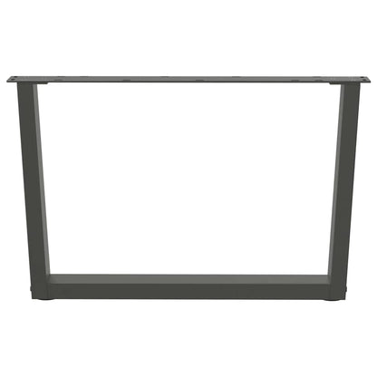 Gambe Tavolo Pranzo a V 2 pz Antracite 70x(42-43,3)cm Acciaio - homemem39