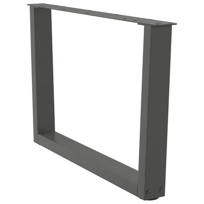 Gambe Tavolo Pranzo a V 2 pz Antracite 70x(42-43,3)cm Acciaio - homemem39