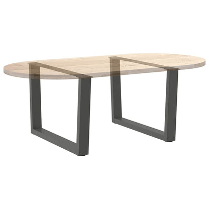 Gambe Tavolino da Caffè forma V 2 pz Antracite 70x(42-43,3) cm