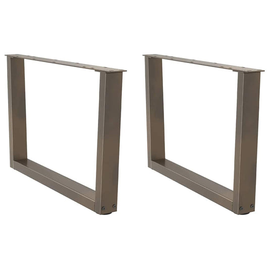 Gambe per Tavolo Pranzo a V 2pz Naturale 70x(42-43,3)cm Acciaio - homemem39