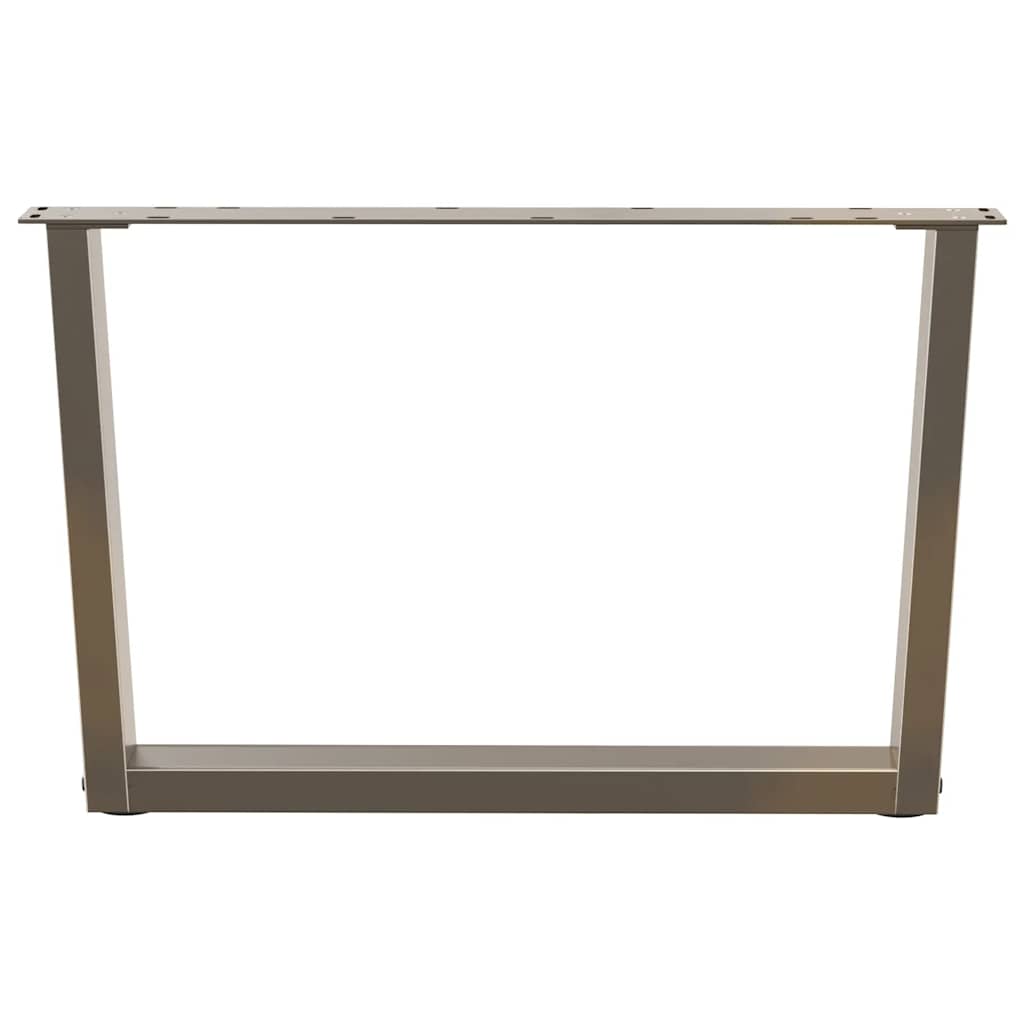 Gambe per Tavolo Pranzo a V 2pz Naturale 70x(42-43,3)cm Acciaio - homemem39