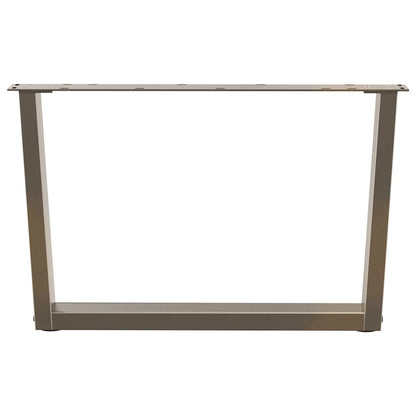 Gambe per Tavolo Pranzo a V 2pz Naturale 70x(42-43,3)cm Acciaio - homemem39