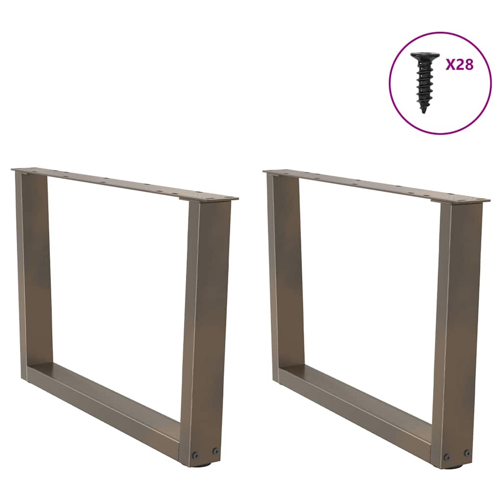 Gambe per Tavolo Pranzo a V 2pz Naturale 70x(42-43,3)cm Acciaio - homemem39