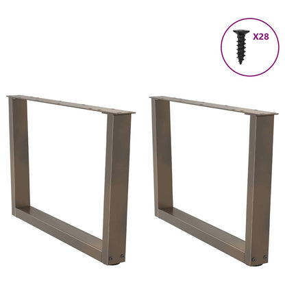 Gambe per Tavolo Pranzo a V 2pz Naturale 70x(42-43,3)cm Acciaio - homemem39