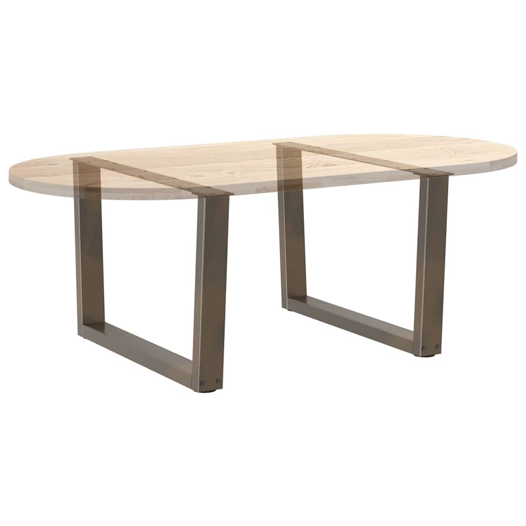 Gambe per Tavolo Pranzo a V 2pz Naturale 70x(42-43,3)cm Acciaio - homemem39