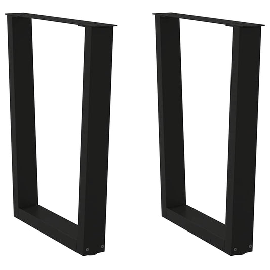 Gambe per Tavolo da Pranzo a V 2 pz Nero 60x(72-73,3)cm Acciaio - homemem39
