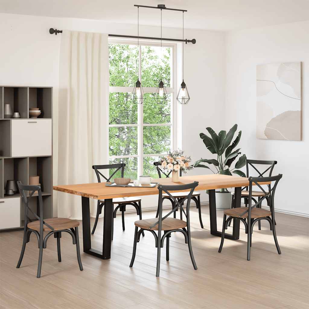 Gambe per Tavolo da Pranzo a V 2 pz Nero 60x(72-73,3)cm Acciaio - homemem39