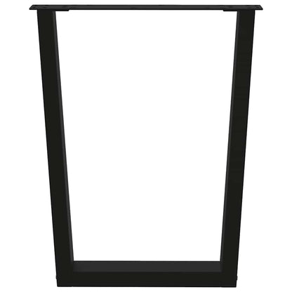 Gambe per Tavolo da Pranzo a V 2 pz Nero 60x(72-73,3)cm Acciaio - homemem39