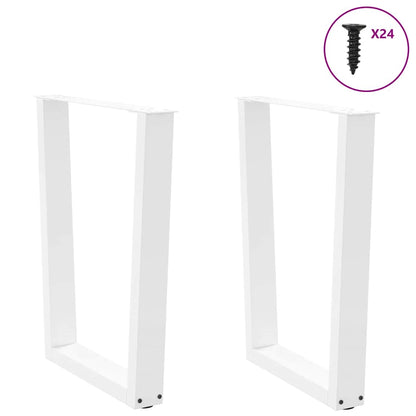 Gambe per Tavolo Pranzo a V 2 pz Bianco 60x(72-73,3)cm Acciaio