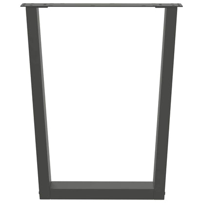Gambe tavolo da pranzo forma V 2 pz Antracite 60x(72-73,3) cm
