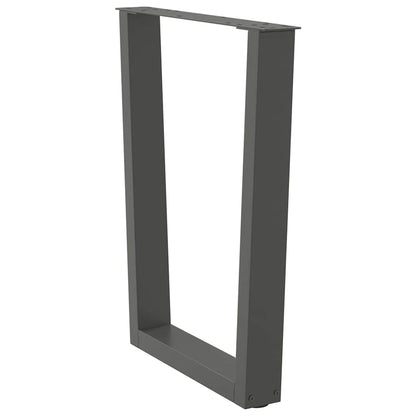 Gambe Tavolo Pranzo a V 2 pz Antracite 60x(72-73,3)cm Acciaio - homemem39