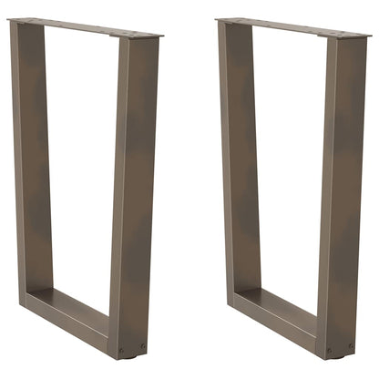 Gambe per Tavolo Pranzo a V 2pz Naturale 60x(72-73,3)cm Acciaio - homemem39