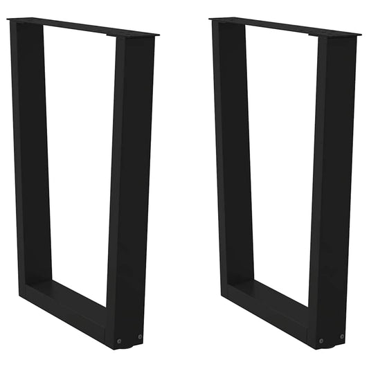 Gambe per Tavolo da Pranzo a V 2 pz Nero 70x(72-73,3)cm Acciaio - homemem39
