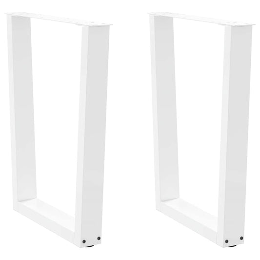 Gambe per Tavolo Pranzo a V 2 pz Bianco 70x(72-73,3)cm Acciaio - homemem39