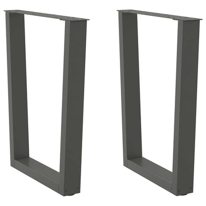 Gambe Tavolo Pranzo a V 2 pz Antracite 70x(72-73,3)cm Acciaio - homemem39