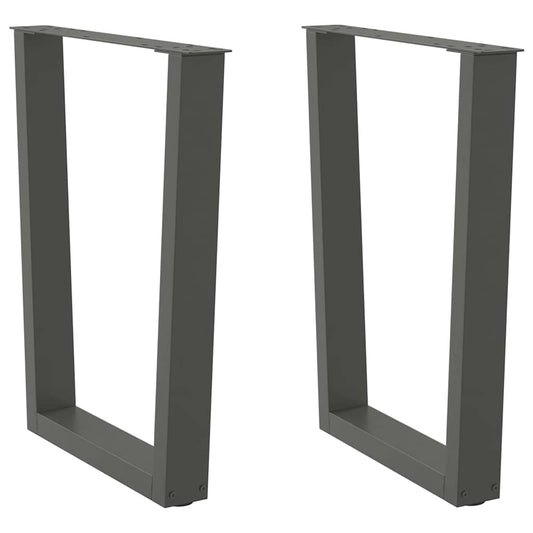 Gambe Tavolo Pranzo a V 2 pz Antracite 70x(72-73,3)cm Acciaio - homemem39