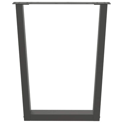 Gambe Tavolo Pranzo a V 2 pz Antracite 70x(72-73,3)cm Acciaio - homemem39