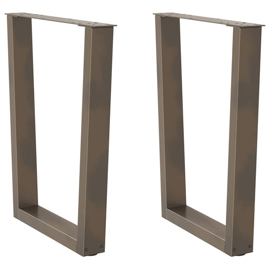 Gambe per Tavolo Pranzo a V 2pz Naturale 70x(72-73,3)cm Acciaio - homemem39