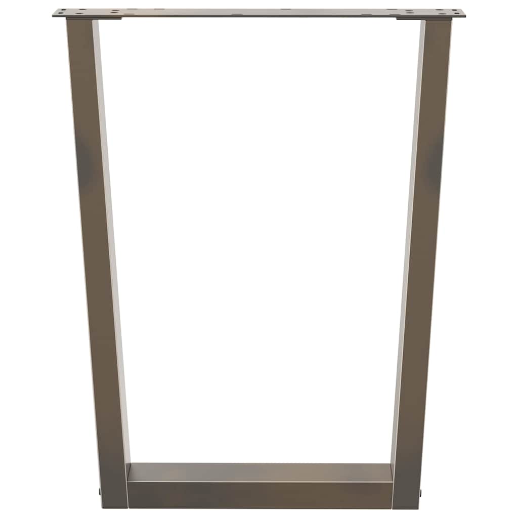 Gambe per Tavolo Pranzo a V 2pz Naturale 70x(72-73,3)cm Acciaio - homemem39