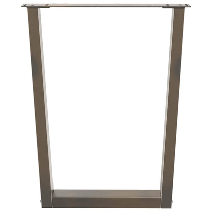 Gambe per Tavolo Pranzo a V 2pz Naturale 70x(72-73,3)cm Acciaio - homemem39