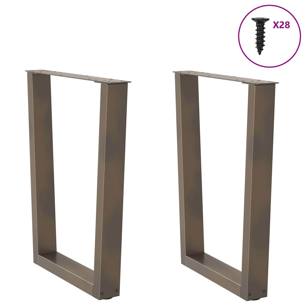 Gambe per Tavolo Pranzo a V 2pz Naturale 70x(72-73,3)cm Acciaio - homemem39