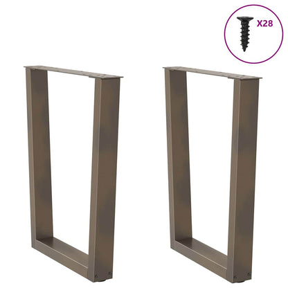 Gambe per Tavolo Pranzo a V 2pz Naturale 70x(72-73,3)cm Acciaio - homemem39