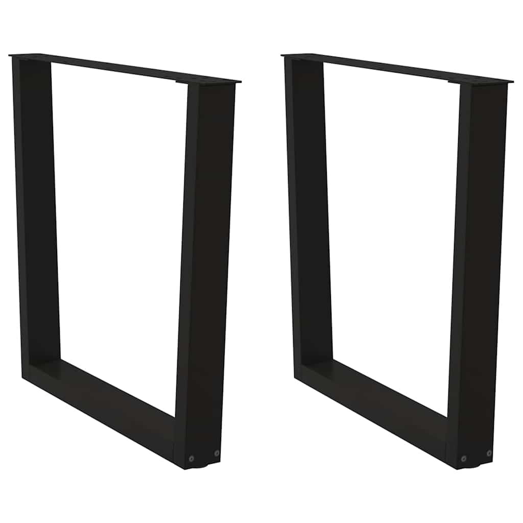 Gambe per Tavolo da Pranzo a V 2 pz Nero 80x(72-73,3)cm Acciaio