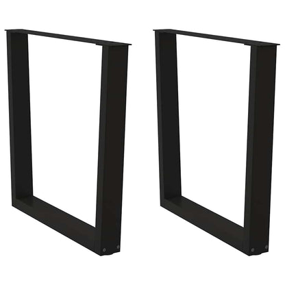 Gambe per Tavolo da Pranzo a V 2 pz Nero 80x(72-73,3)cm Acciaio