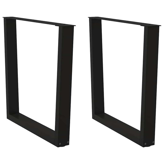 Gambe per Tavolo da Pranzo a V 2 pz Nero 80x(72-73,3)cm Acciaio