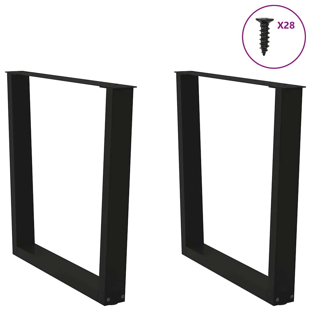 Gambe per Tavolo da Pranzo a V 2 pz Nero 80x(72-73,3)cm Acciaio