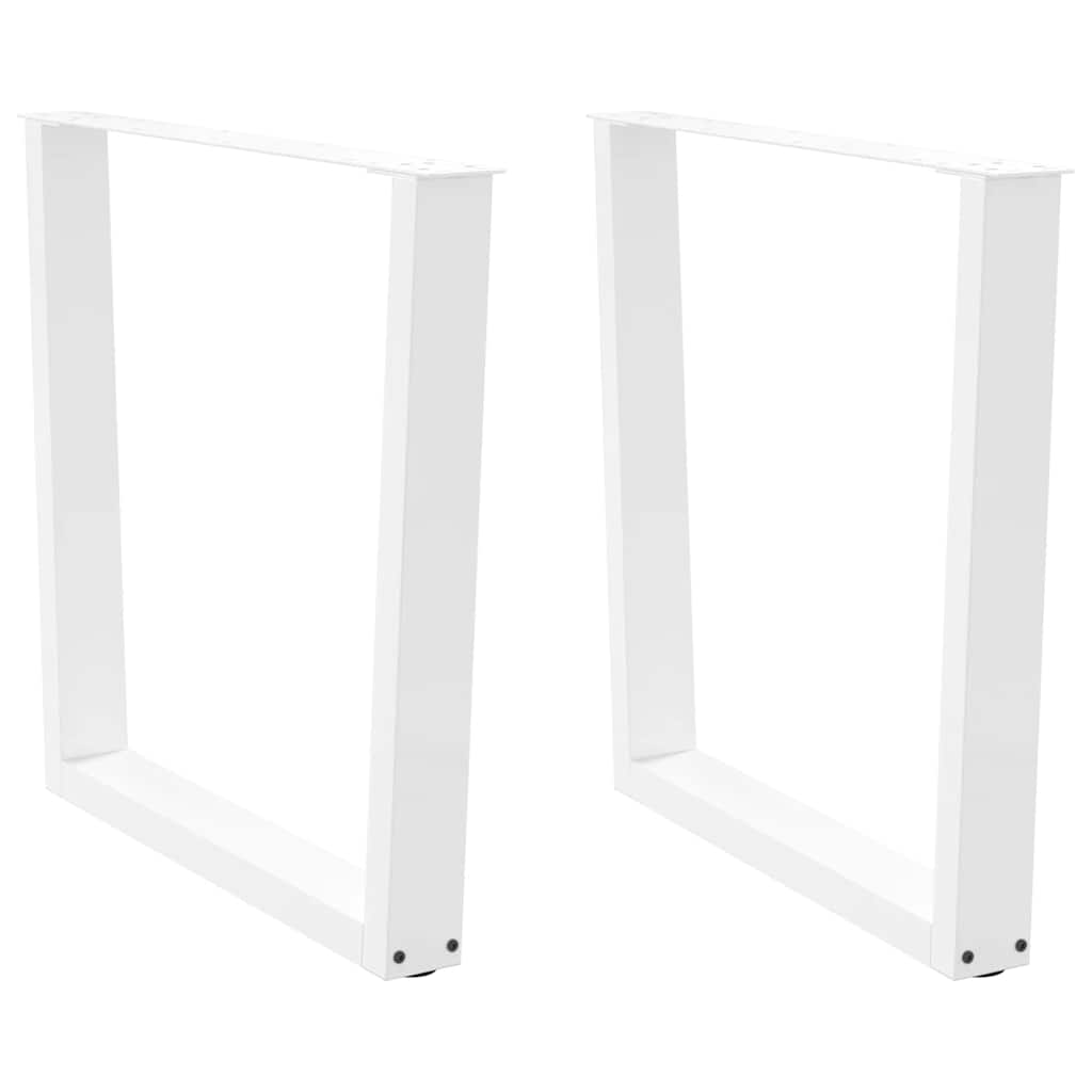 Gambe per Tavolo Pranzo a V 2 pz Bianco 80x(72-73,3)cm Acciaio - homemem39