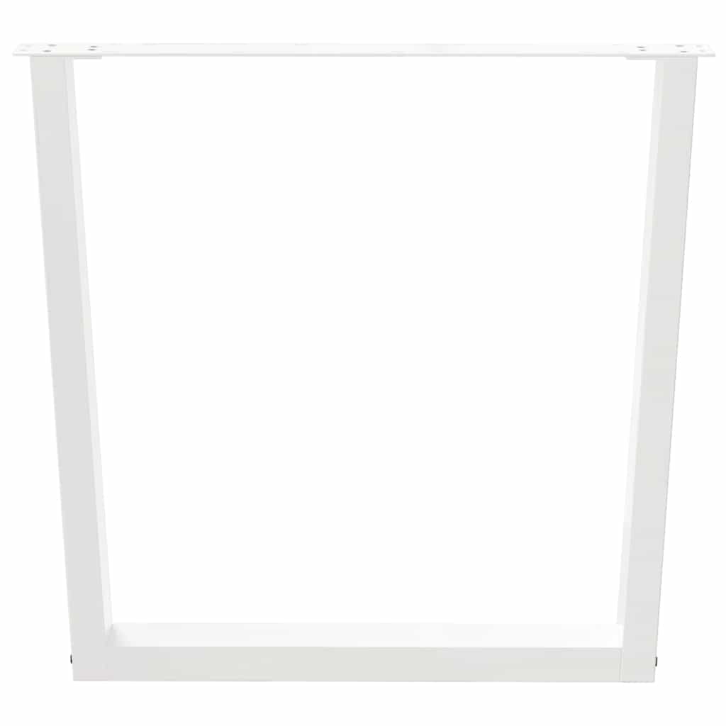 Gambe per Tavolo Pranzo a V 2 pz Bianco 80x(72-73,3)cm Acciaio - homemem39