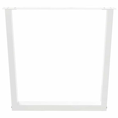 Gambe per Tavolo Pranzo a V 2 pz Bianco 80x(72-73,3)cm Acciaio - homemem39