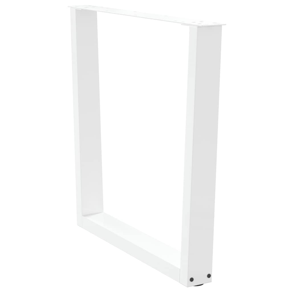 Gambe per Tavolo Pranzo a V 2 pz Bianco 80x(72-73,3)cm Acciaio - homemem39