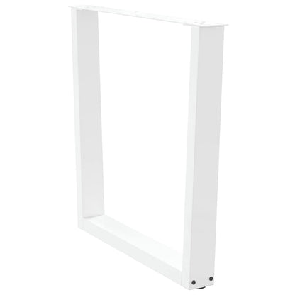 Gambe per Tavolo Pranzo a V 2 pz Bianco 80x(72-73,3)cm Acciaio - homemem39