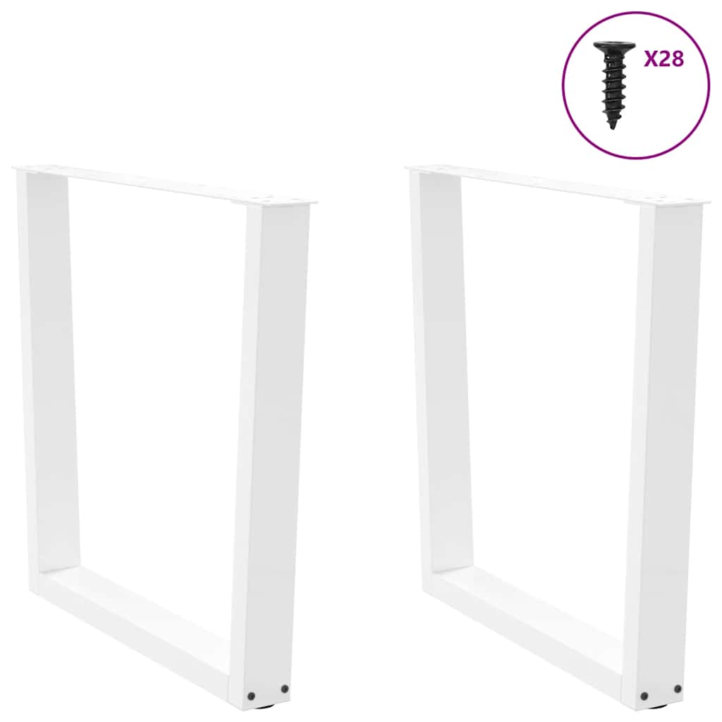 Gambe per Tavolo Pranzo a V 2 pz Bianco 80x(72-73,3)cm Acciaio - homemem39