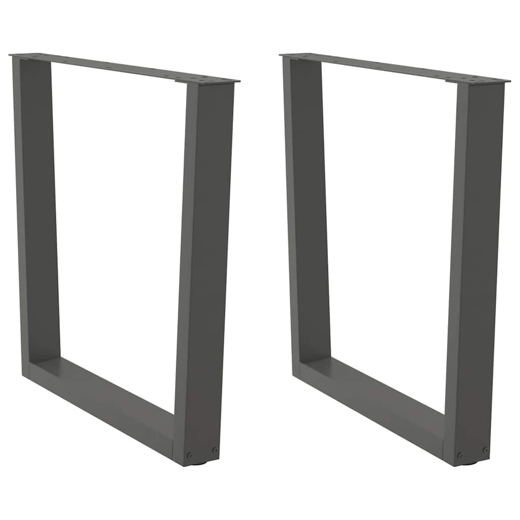 Gambe Tavolo Pranzo a V 2 pz Antracite 80x(72-73,3)cm Acciaio - homemem39