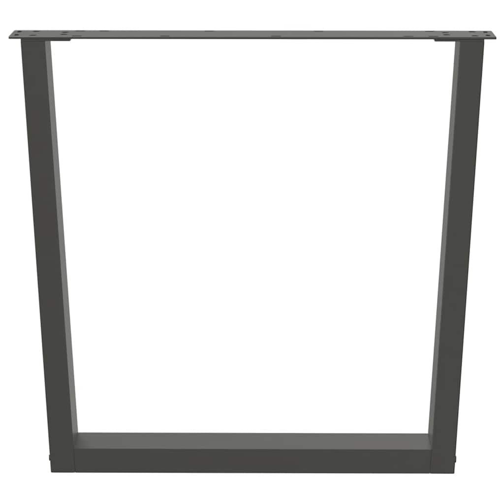 Gambe Tavolo Pranzo a V 2 pz Antracite 80x(72-73,3)cm Acciaio - homemem39