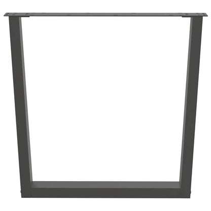 Gambe Tavolo Pranzo a V 2 pz Antracite 80x(72-73,3)cm Acciaio - homemem39