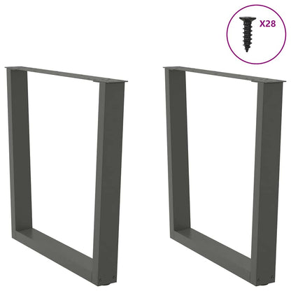 Gambe Tavolo Pranzo a V 2 pz Antracite 80x(72-73,3)cm Acciaio - homemem39