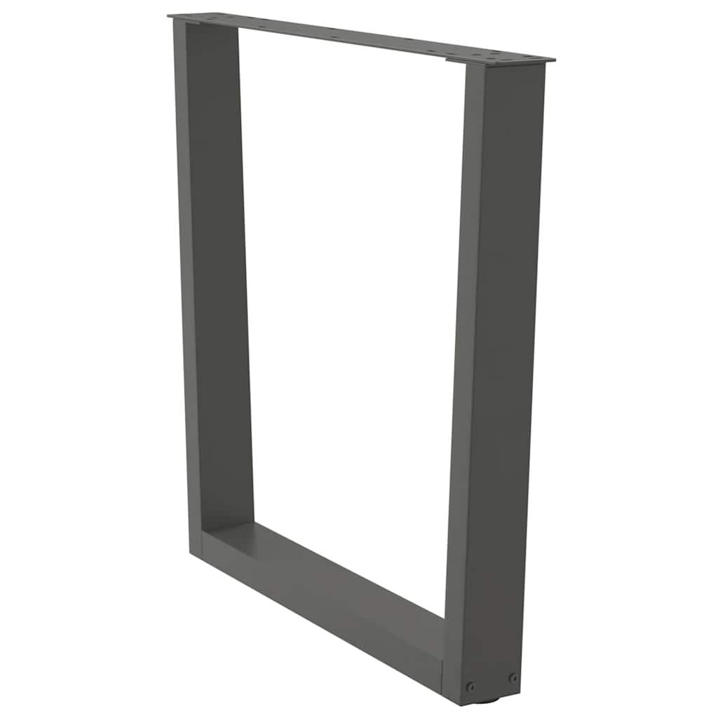 Gambe Tavolo Pranzo a V 2 pz Antracite 80x(72-73,3)cm Acciaio - homemem39