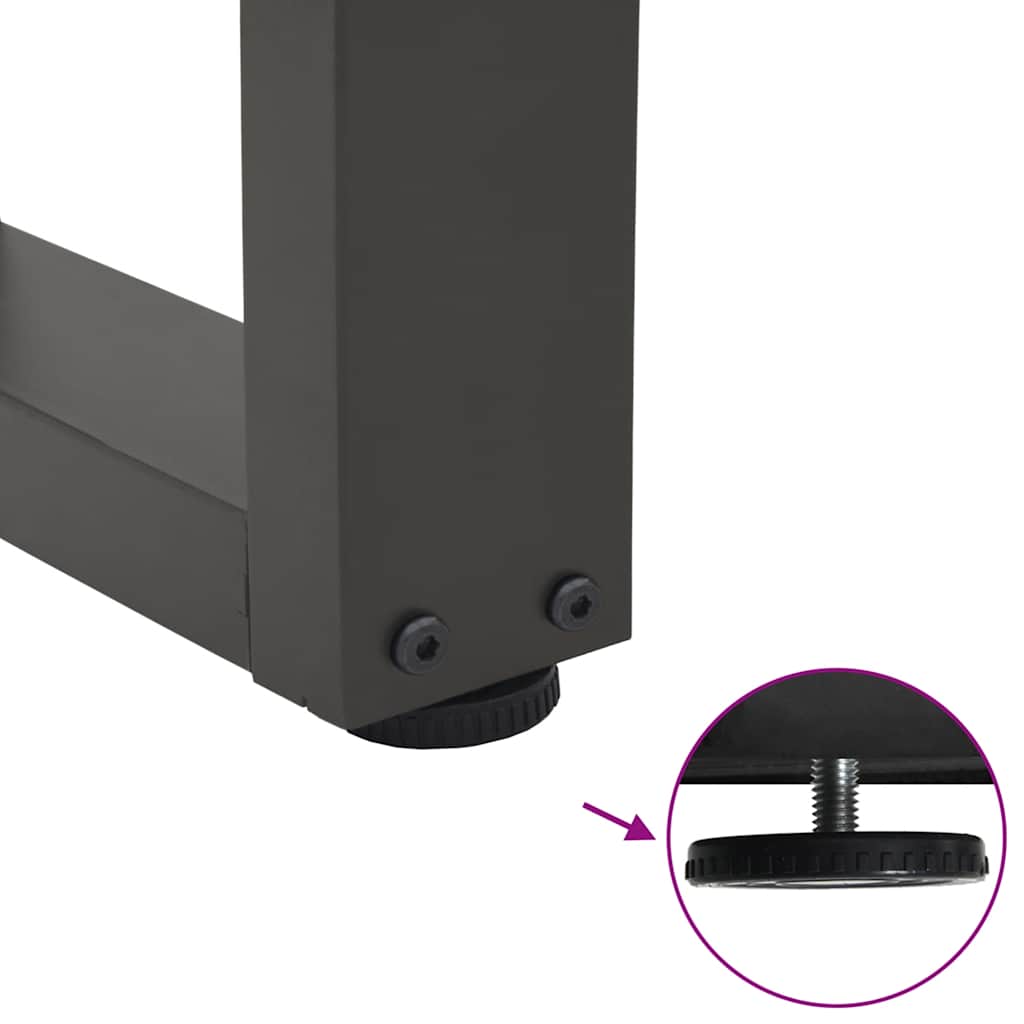 Gambe Tavolo Pranzo a V 2 pz Antracite 80x(72-73,3)cm Acciaio - homemem39