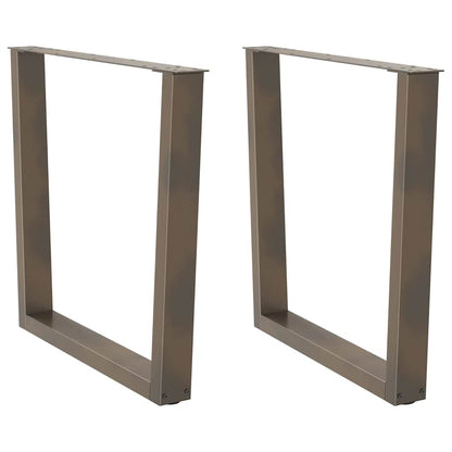 Gambe per Tavolo Pranzo a V 2pz Naturale 80x(72-73,3)cm Acciaio - homemem39