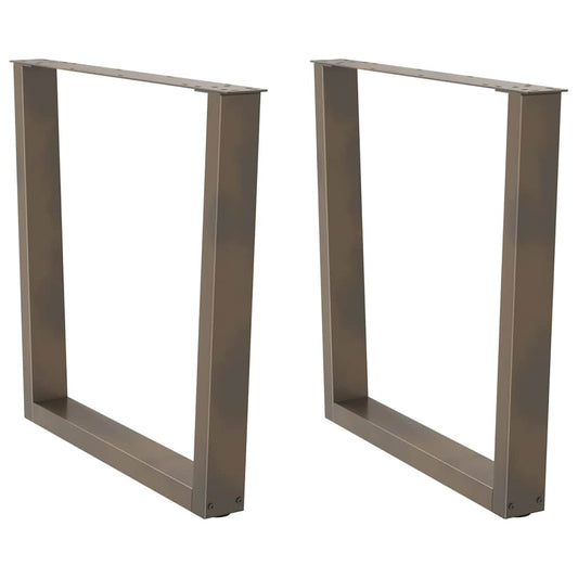 Gambe per Tavolo Pranzo a V 2pz Naturale 80x(72-73,3)cm Acciaio - homemem39